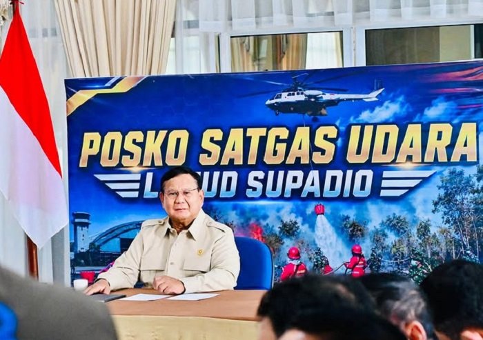 Presiden Prabowo Tiba di Kalbar untuk Pimpin Rapat Penanganan Karhutla