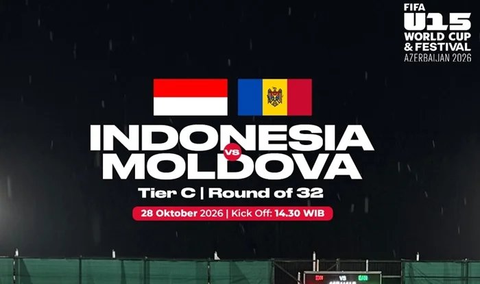 Jadwal Pertandingan Timnas Indonesia U-15 vs Moldova di Piala Dunia U-15 2026, Kick-off Pukul 14.30 WIB